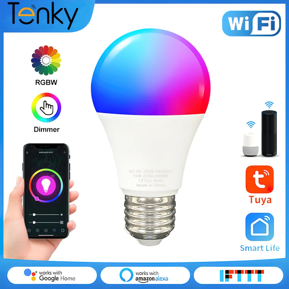 TUYA Smart WiFi E27/B22 RGBCW LED Light Bulb Lightbulbs Alexa Lamp Google Home Yandex Alice Dimmable Magic Bulbs Voice Control