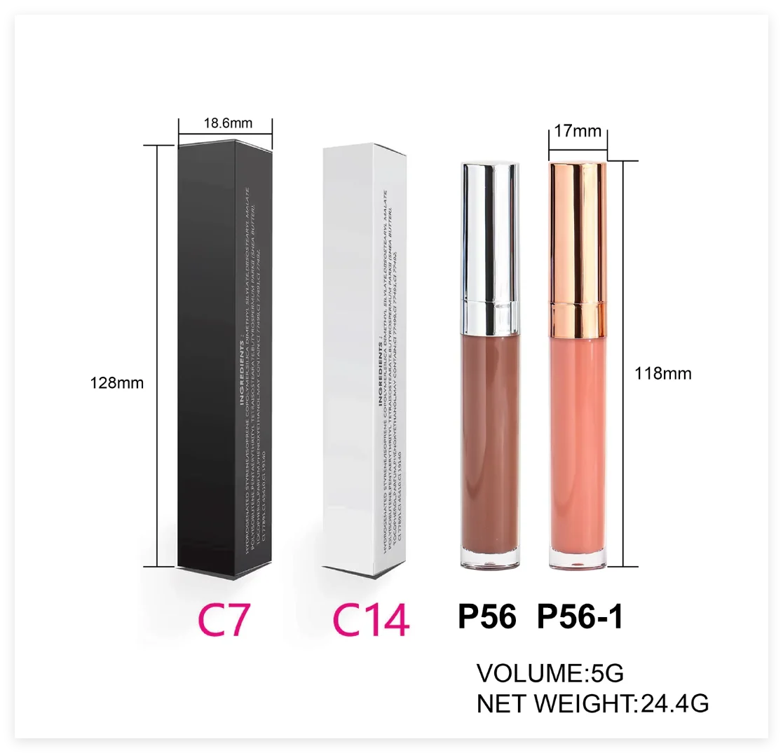 リップグロス カスタムロゴ シルバー ローズゴールド 蓋付き シャイニー リッププランパー 卸売 リップグロス リキッドルージュ ノンスティッキー 防水
