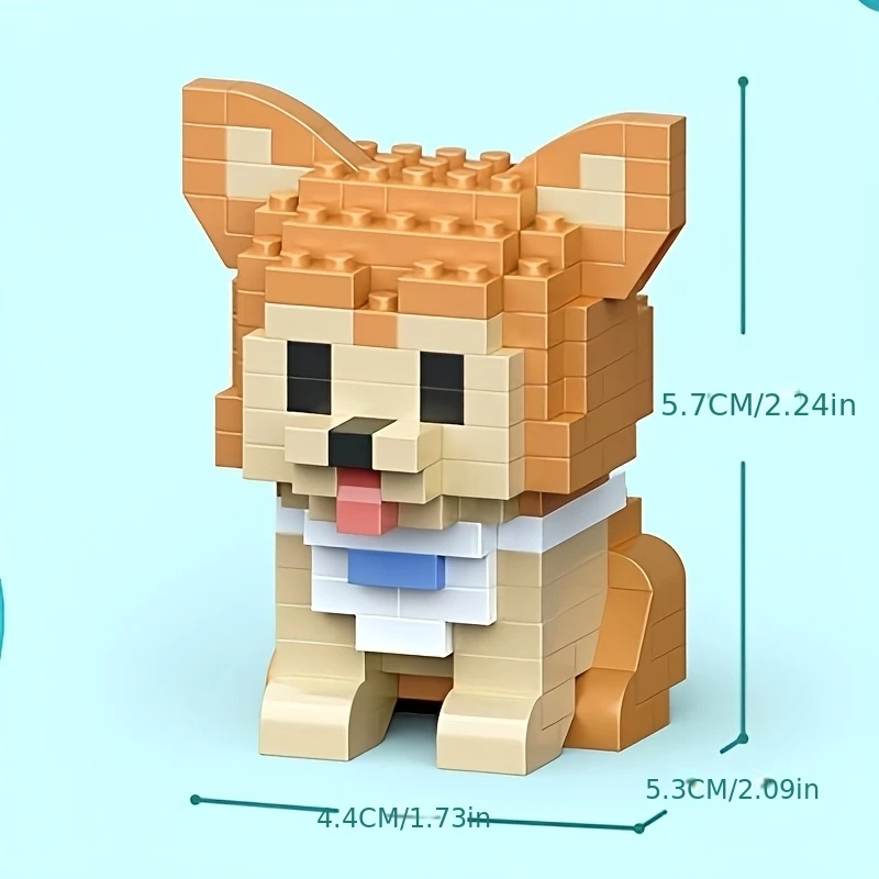 Creative Set of Six Building Blocks in the Shape of Puppies Animal Series Interlocking Building Blocks, Made of High-Quality and Durable Abs Material, Are a Light Luxury Home Decor Piece for Tv Cabinets and Dining Tables, Available in Mixed Colors, Offering Both Collectible Value and Practicality, an Excellent Choice for Back-To-School Season Gifts, Birthday/Easter/Halloween/Christmas/New Year Gifts. view 3