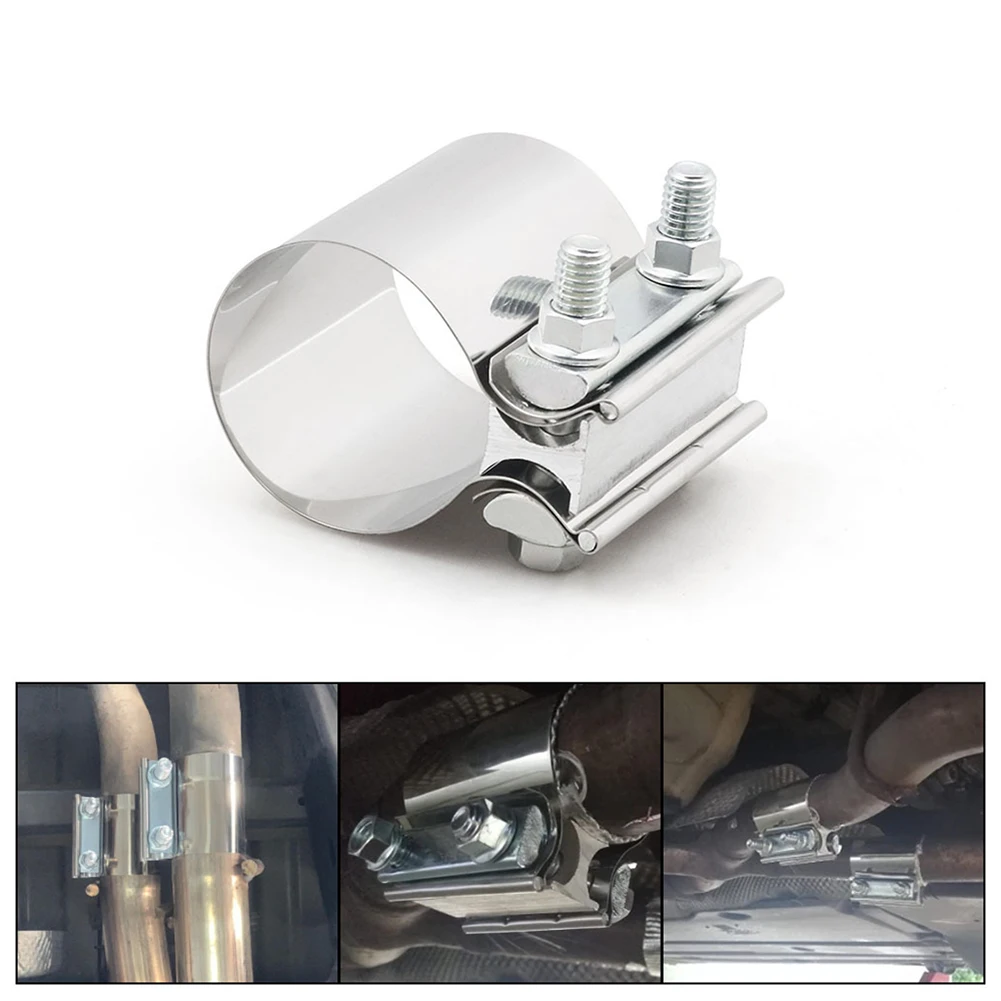 

2.0" 2.25" 2.5" 2.75'' 3.0" 4.0" Butt Joint Exhaust Band Clamp Sleeve 304 Stainless Steel Exhaust Sleeve Coupler Step Clamps