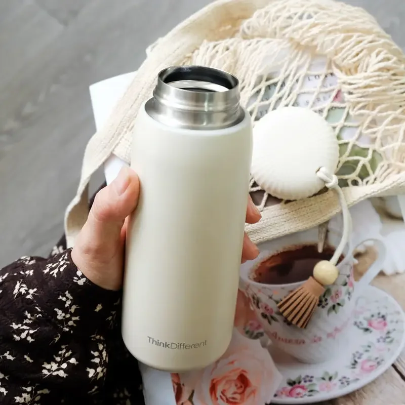 400ml/250ml Creative Thermos Mug With Rope Cute Portable Stainless Steel Vacuum Flask Girl Student Thermal Water Bottle Tumbler