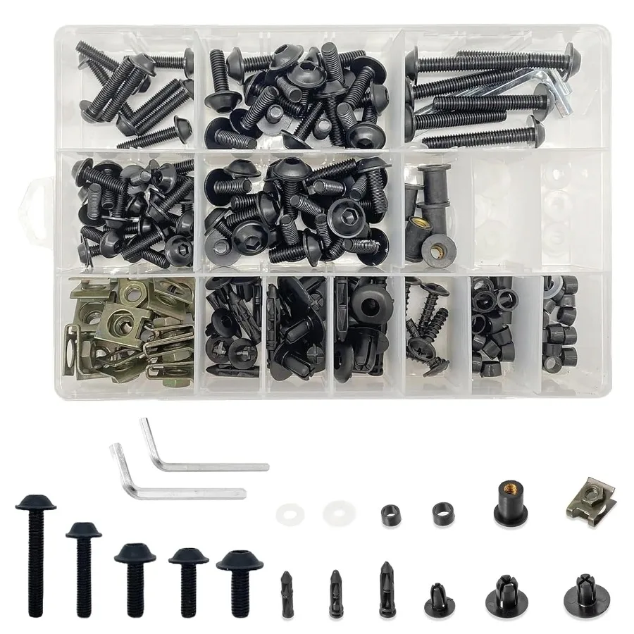 

Комплект болтов обтекателя мотоцикла, 210 шт., винты M5 M6 из алюминиевого сплава и крепеж в красочных вариантах для универсального использования на Honda