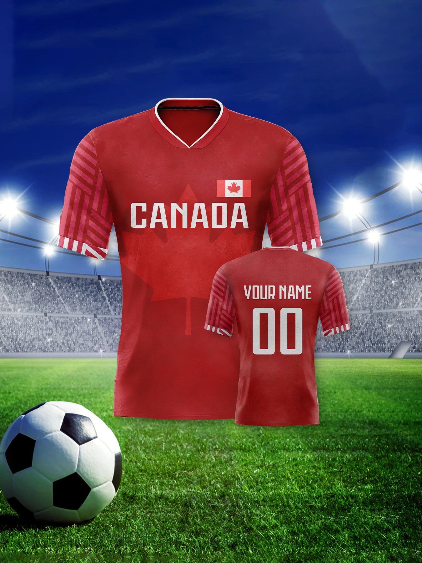 Custom Canada Football Shirt Personalized Name Number Soccer Team Jersey for Men Women Kids S-4XL view 5