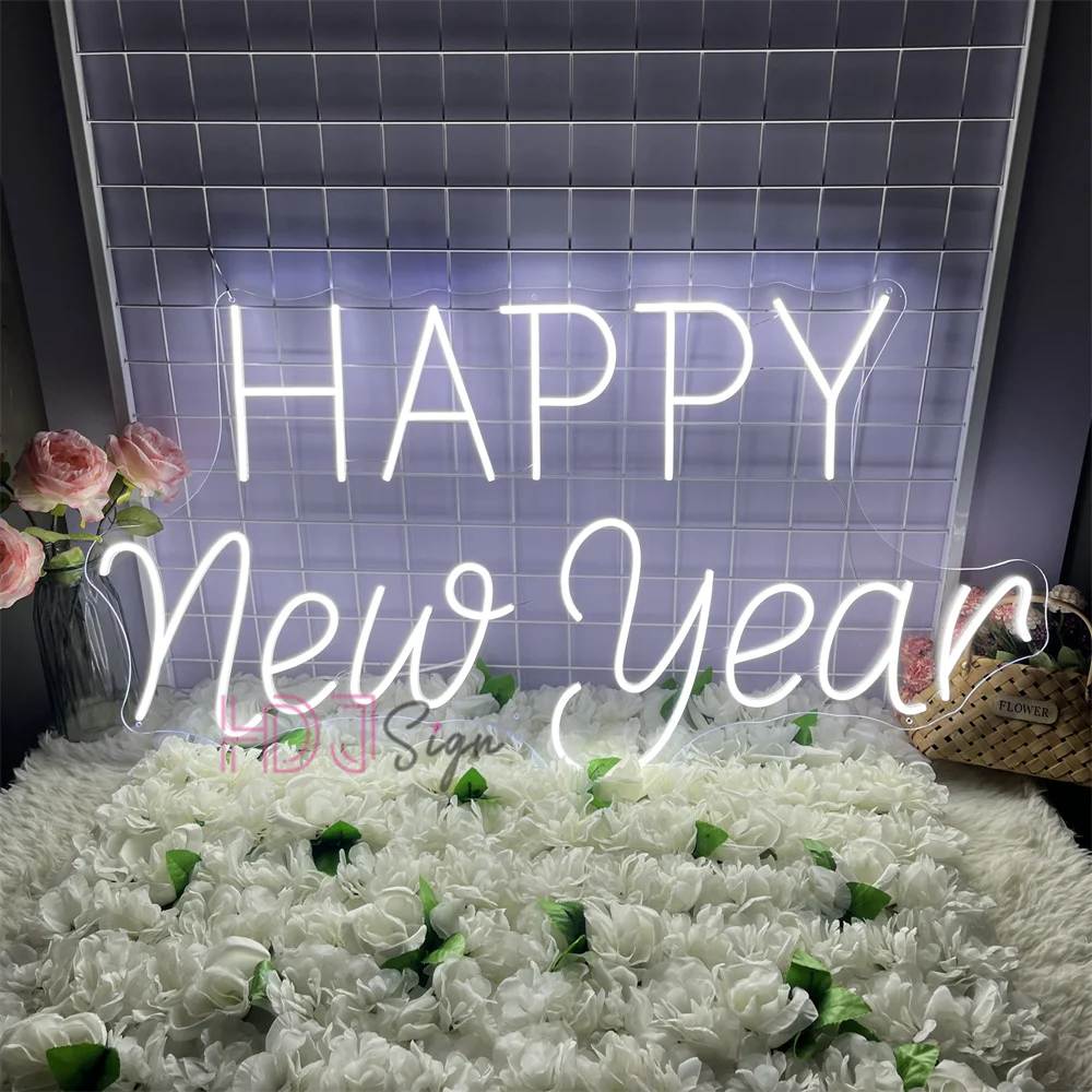 سنة جديدة سعيدة LED النيون علامات غرفة المنزل حفلة وحدة إضاءة LED جداريّة ديكور عيد الميلاد أضواء النيون السنة الجديدة الديكور هدايا للأطفال #6