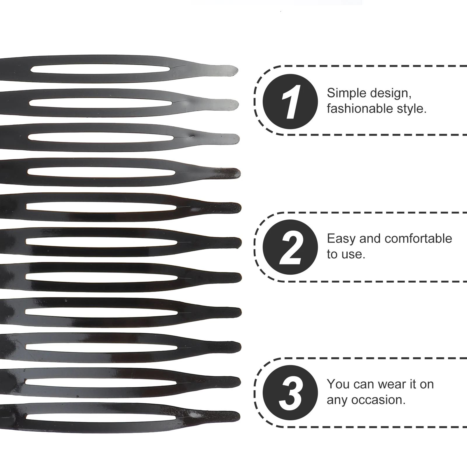 50 個ヘアコームシンプルなサイドコーム女性用ワイド歯プラスチックコーム 14 歯理髪ツールストレートカーリー厚い