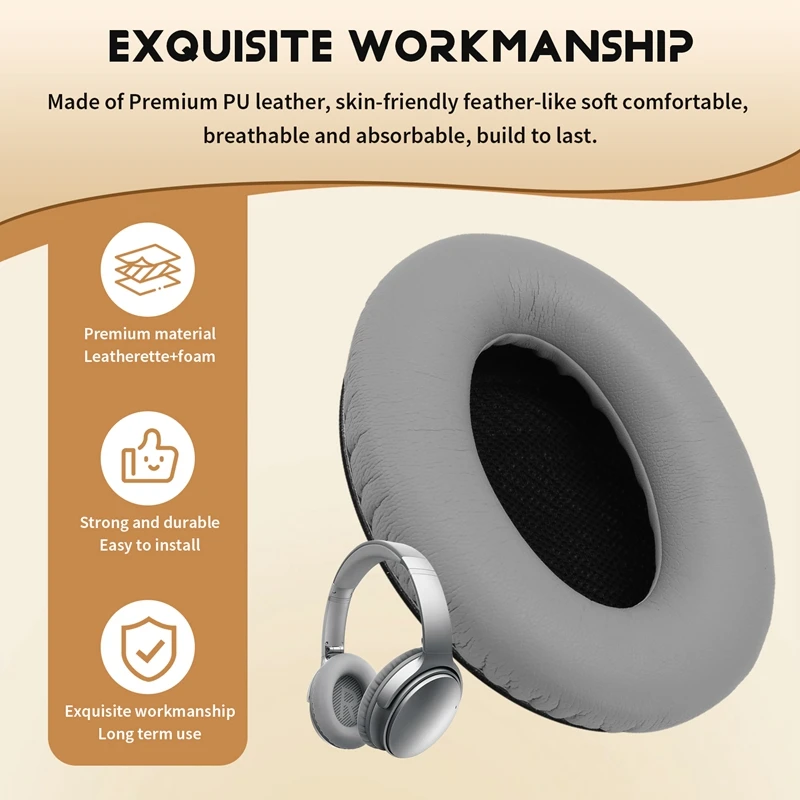 Replacement Ear Pads For Bose Quietcomfort 35, QC35, QC25, QC2, QC15, Around-Ear AE2, Ae2i, Ae2w Headphones / Ear Cushion / Ear