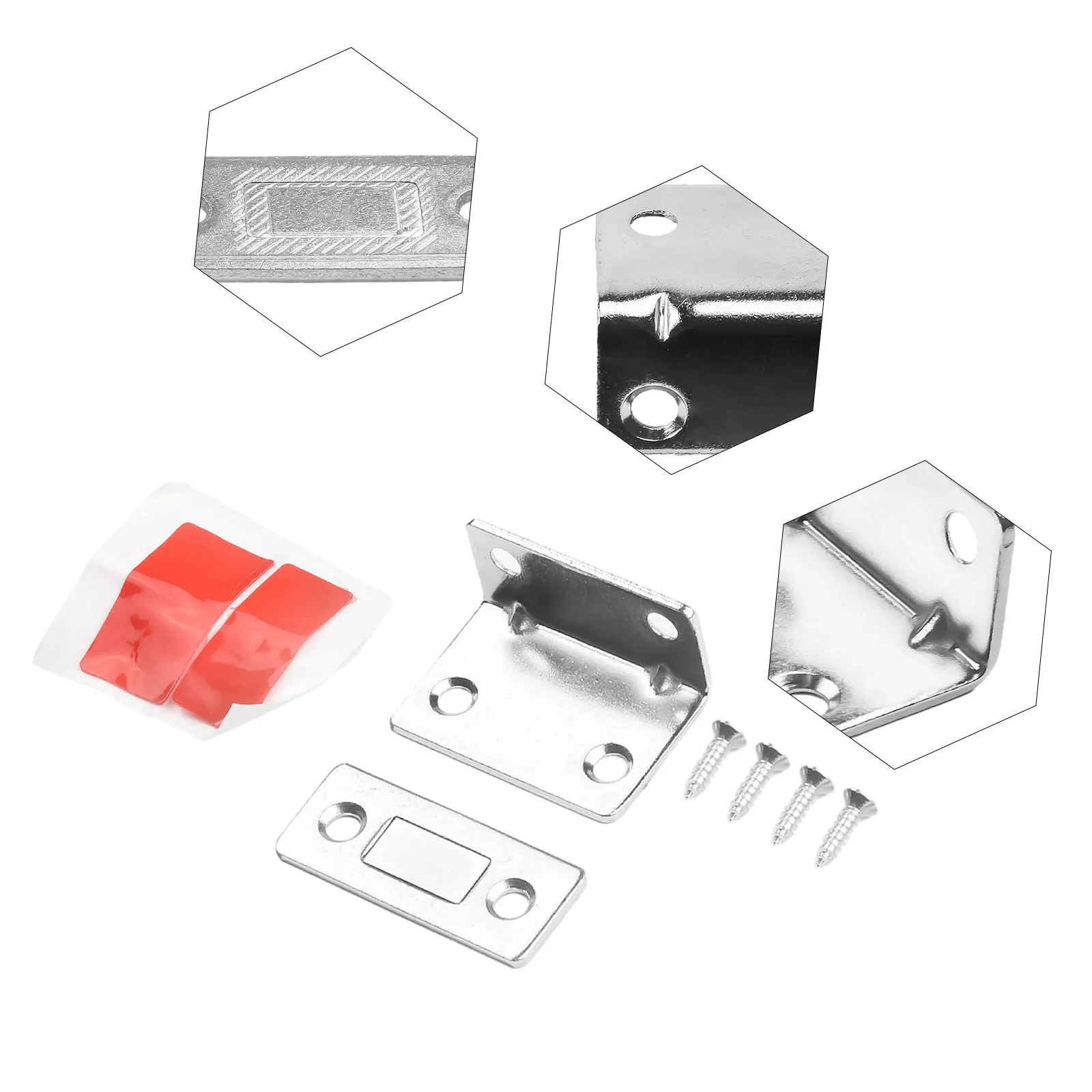 1set Switch Clamp With Screw Accessories Hole-Free Invisible Magnet Door Suction Cabinet 38x24mm Strong Magnetic Attractor Kit