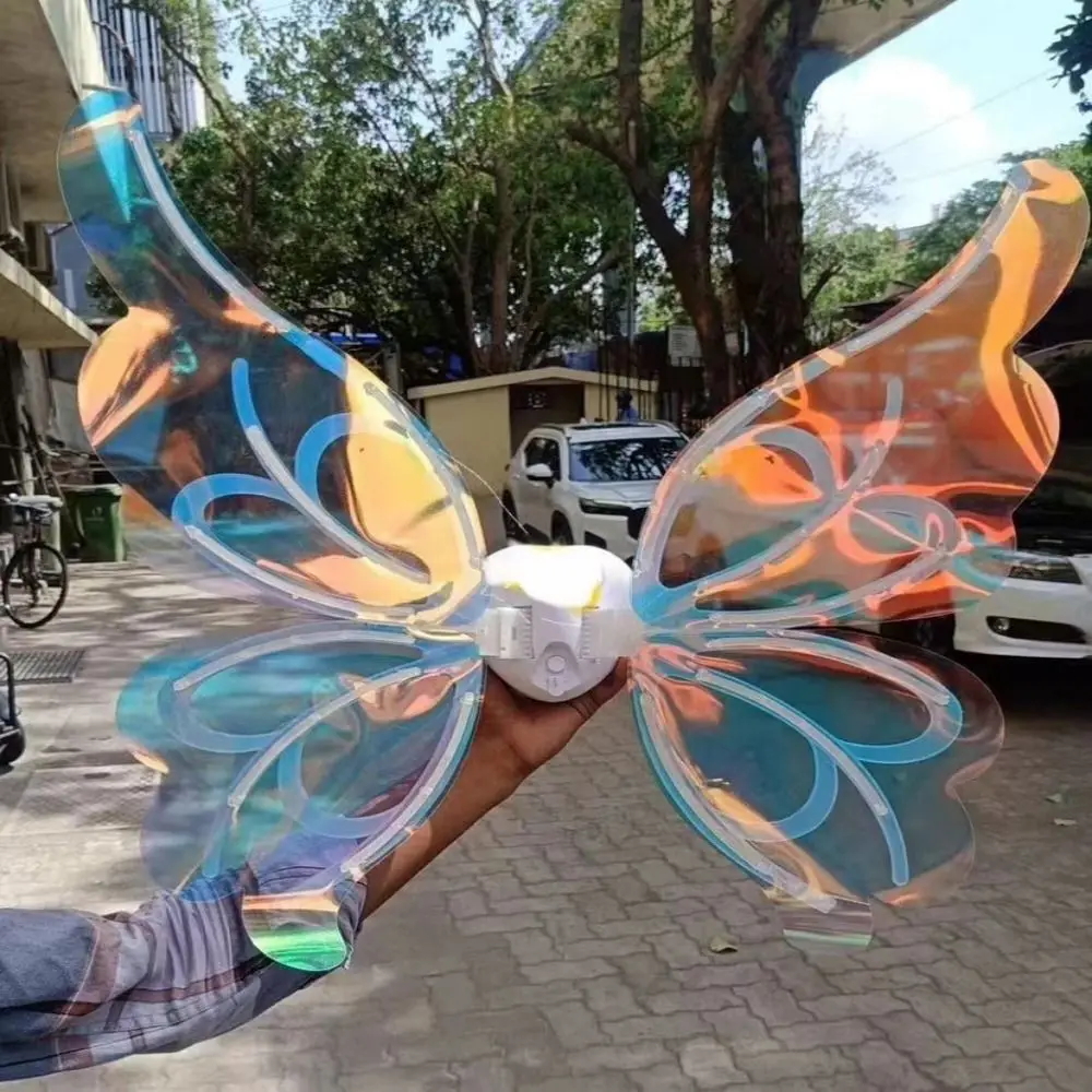 Creative LED Electric Butterfly Wings with Light Music Fluttering Wings Glowing Electric Fairy Wings Flexibily Moving Wings