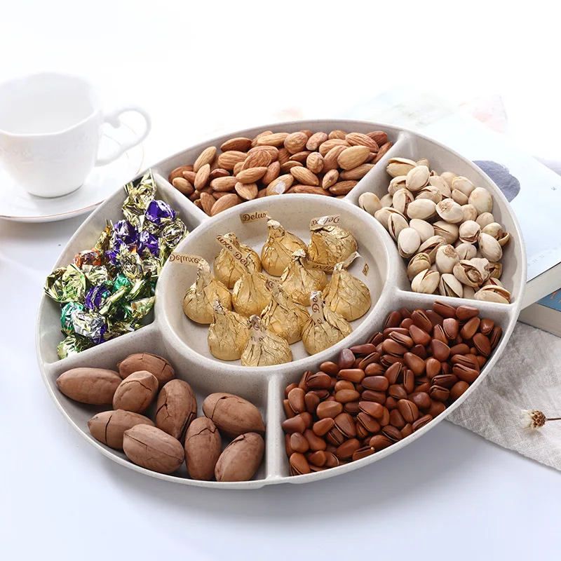 1 Pcs Food Storage Tray Dried Fruit Snack Plate Appetizer Serving Platter for Party Candy Pastry Nuts Dish