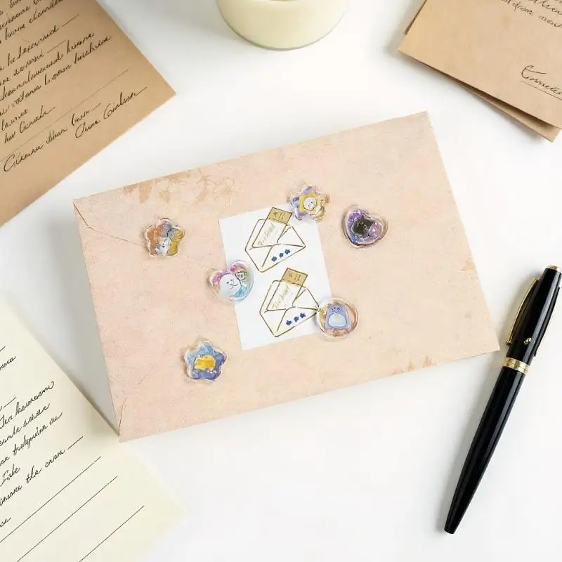 15 шт. блестящие 3D лазерные наклейки на чехол для телефона с животными в форме сердца Y2K наклейки