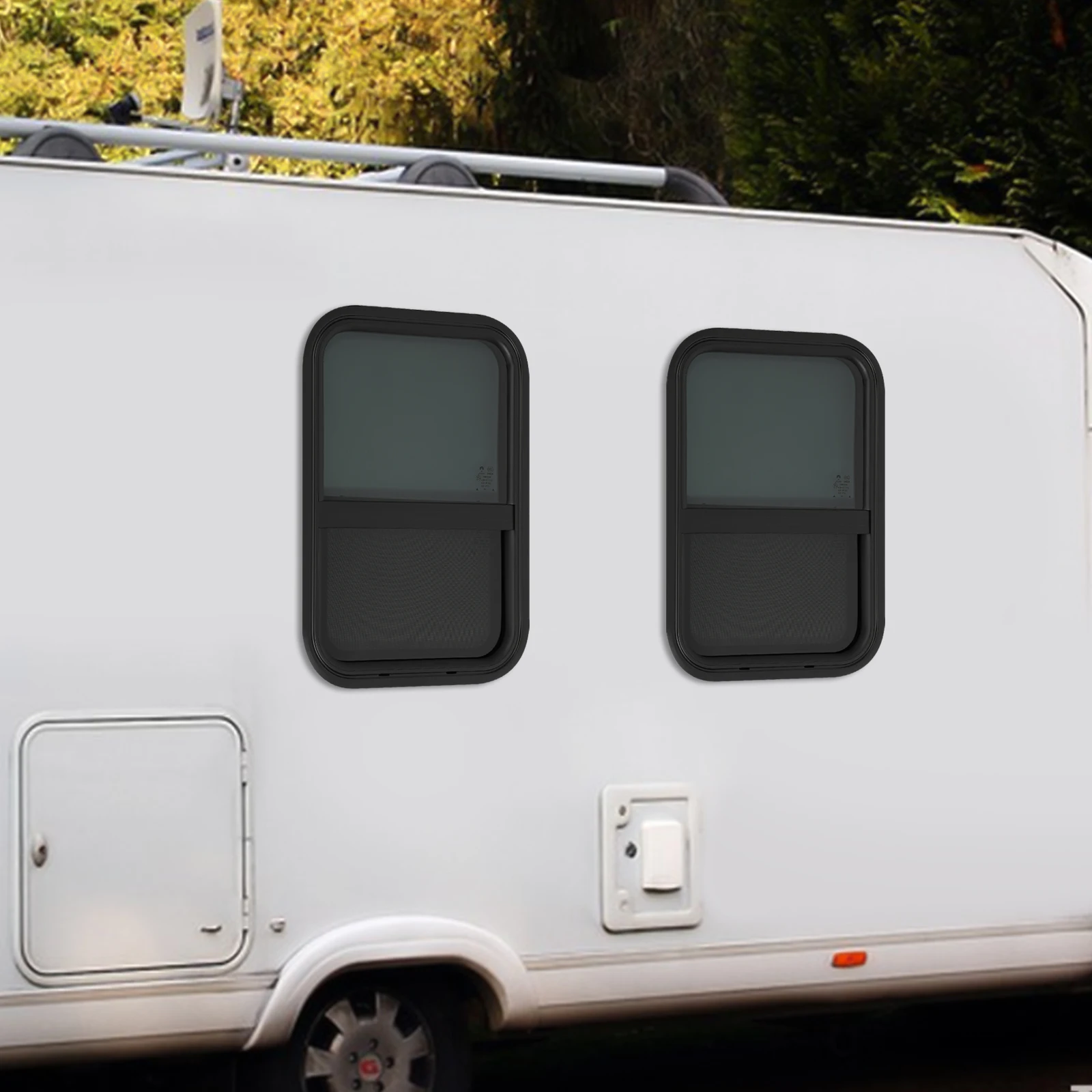 15x22 بوصة عمودي RV نافذة سبائك الألومنيوم الزجاج المقسى مع مشبك شاشة الحشرات على تركيب لشاحنة التخييم #4