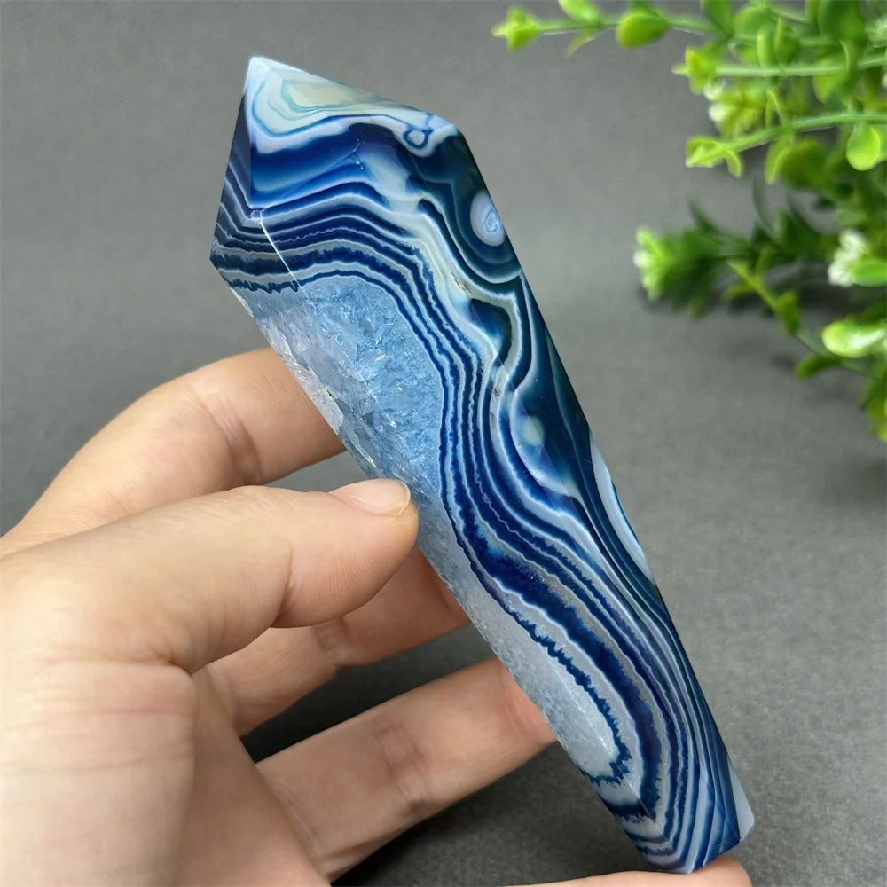 

Natural Blue Lace Agate Scepter Super Power Reiki Energy Chakra Spiritual Healing Witchcraft Meditation Home Decor Gift