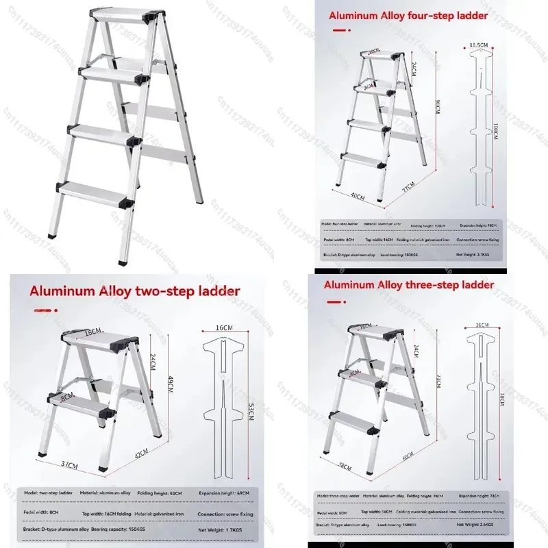 Multifunctional Folding Aluminum Alloy Telescopic Ladder 2 3 4 Stage Extendable Step Ladder for Home Office Heavy Duty