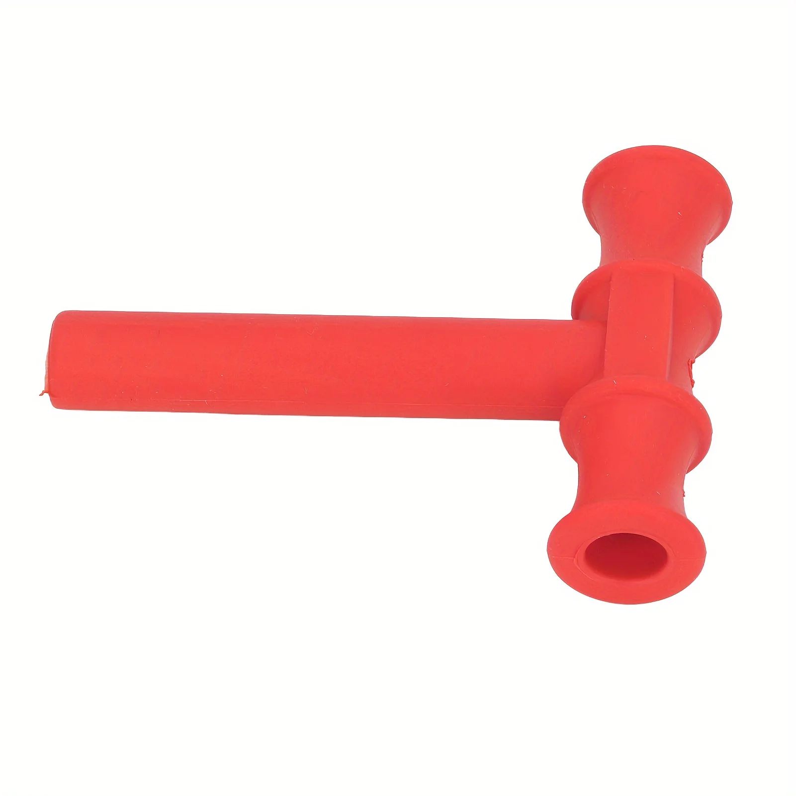 T Shape Chew Tube Chewy Tubes Speech Training TPR Oral Motor Tool for Children Adults Red