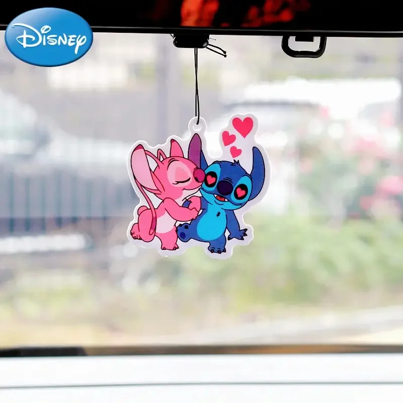 Désodorisant de voiture de dessin animé Disney Stitch, tablettes en papier parfumé longue durée, éliminateur d\'odeurs, décoration, cadeaux de Noël