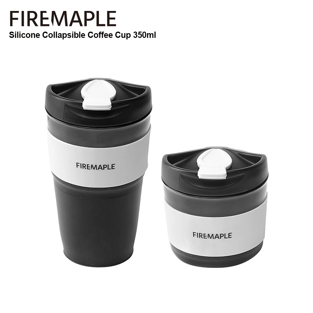 Fire-Maple Silicone Collapsible Coffee Cup with Lid Scald Resistant Portable Folding Cups for Camping 350ml