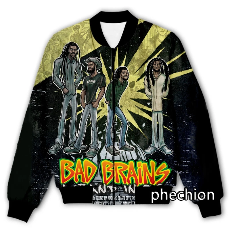 

phechion New Fashion Men/Women Bad Brains 3D Printed Casual Jacket Novelty Streetwear Men Loose Sporting Jacket K13