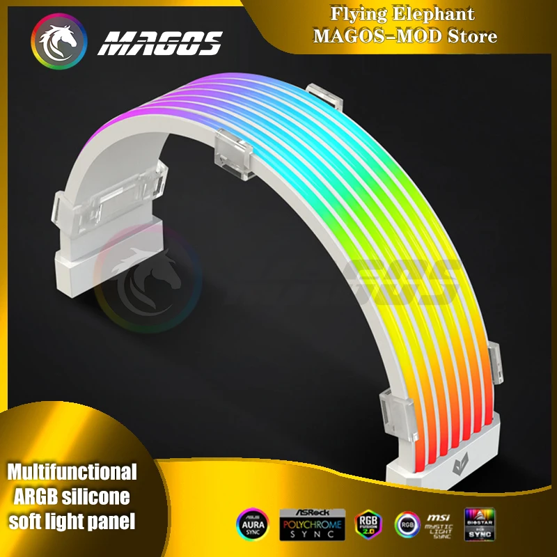 Coolmoon ARGB GPU Extension Cable 8PIN/24PIN MOBO Rainbow Case Lighting Strip PC MOD Gamer Refit