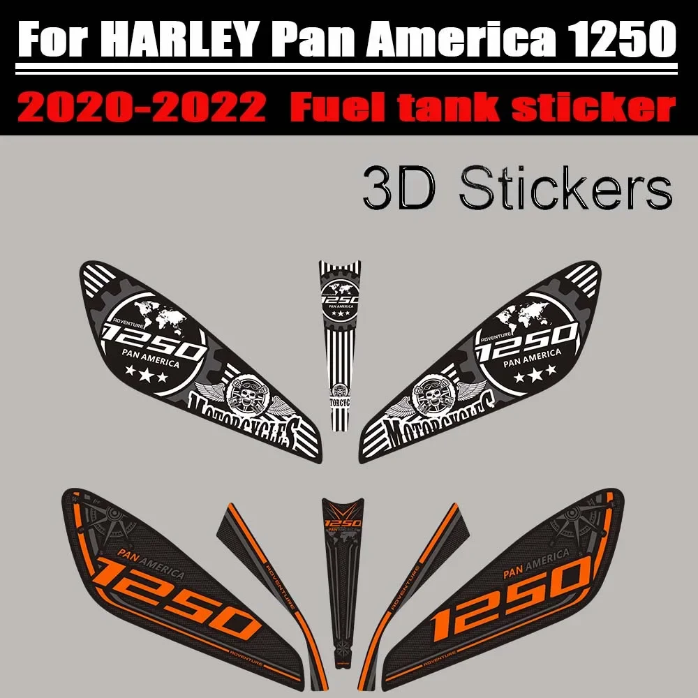 Para HARLEY Pan America 1250 2020 2021 2022 Kit de motocicleta pegatinas 3D calcomanías Gas combustible aceite rodilla tanque Pad protección TankPad