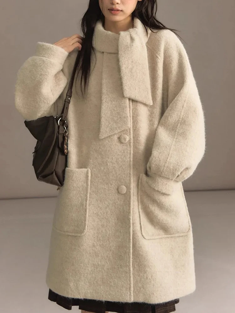 

Unique Woolen Coat Women's Winter Faion 2025 New Sle Premium Feel Beautiful Mid-Length Tweed Jaet Long Sve Commute