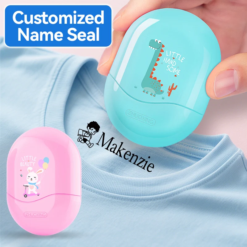 

Детский штамп с именем на заказ - персонализированная водонепроницаемая чернильная печать для школьных сумок, детского сада, игрушечный подарок для детей и студентов