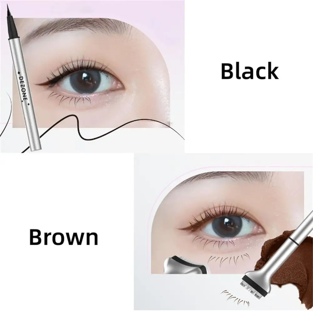 Neues wasserdichtes Stempelset für die untere Wimpern, schnell trocknend, tragbar, Stempel für untere Wimpern mit Tinte, einfach zu bedienender Silikon-Wimpernstempel mit 0,01 mm Spitze