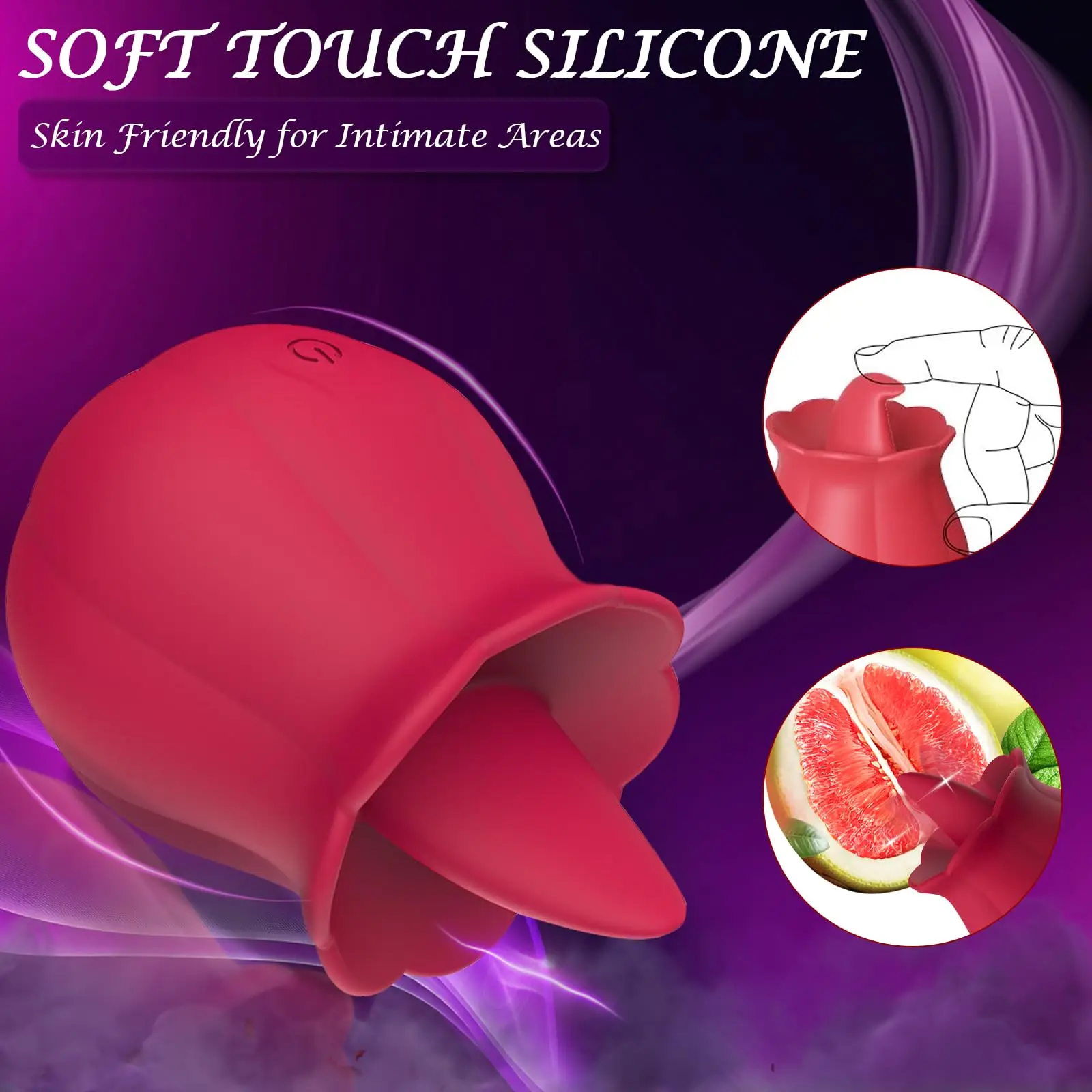 Tongue Clitoral Rose Vibrator, Sex Toys Vibration Stimulator for Women | Licking Rose Adult Toy | 10 Speed Vibrating - Image 4