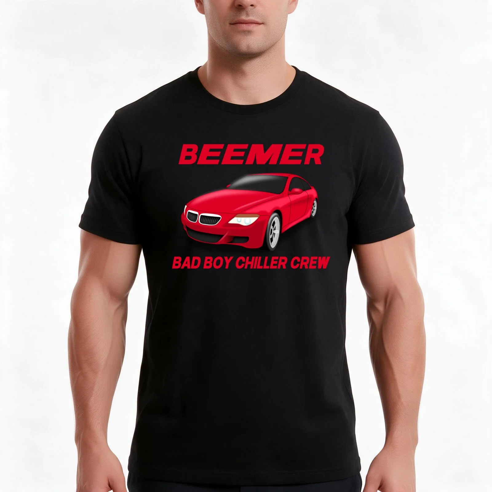 BBCC Bad Boy Chiller Crew Beemer T-Shirt, Summer Casual Cotton Tee, Oversized Streetwear Tops, Vintage Graphic Print