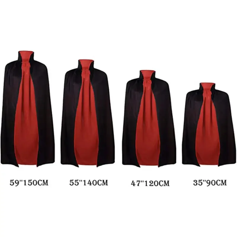 WU01 هالوين الكبار الطفل مقنعين عباءة القرون الوسطى زي أسود أحمر عكسها مصاص دماء الساحرة ويكا تأثيري حلي الوقوف ColJk5 *!