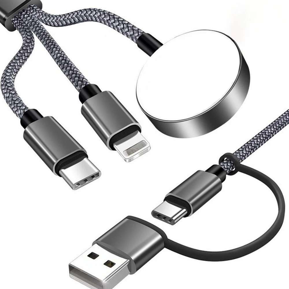 27W 3-in-2 Multi-USB-C-Ladekabel für iWatch iPhone 17/16/15/14/13/12 Pro Max mit USB Typ-C Schnellladekabel