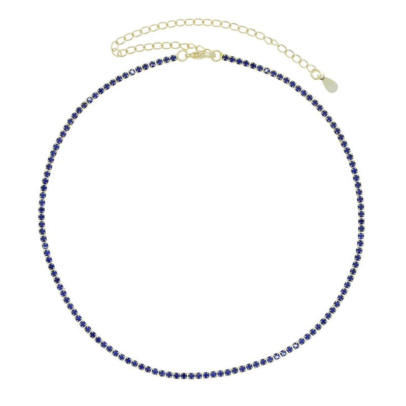 Clear Cz Tennis Chain Choker Ketting Dunne Ketting Goud Kleur Hoge Kwaliteit Vrouwen Lady Fashion Trendy Chockers