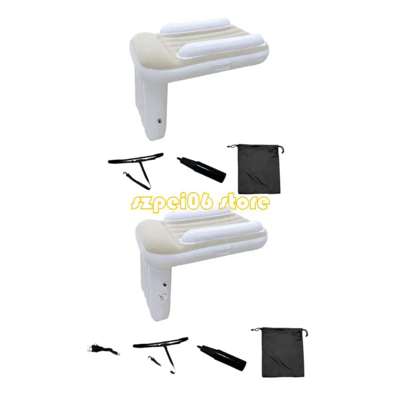 

45BF Надувной спальный коврик с защитными краями Мягкий флокированный компактный складной дизайн Быстрая установка для детского