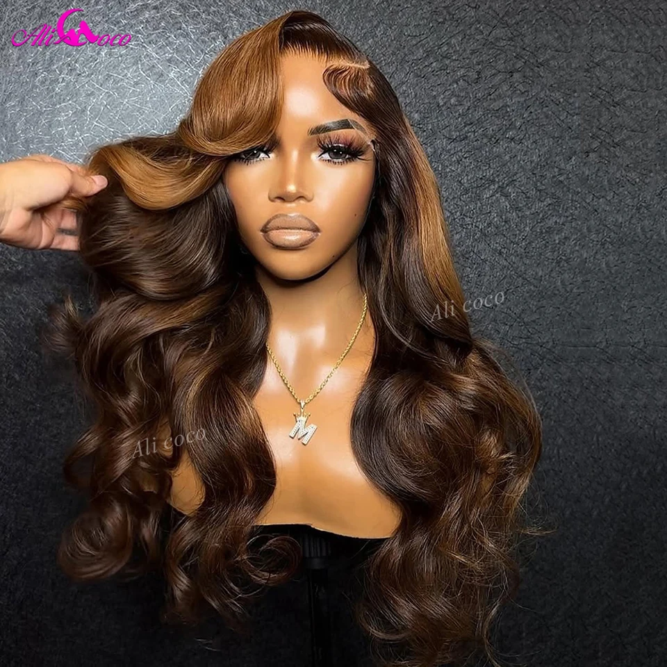 

180 Density Brown Highlight Body Wave Lace Front Wigs 13x4 13x6 Lace Front Wig Human Hair Brazilian Remy Lace Clousre Wig