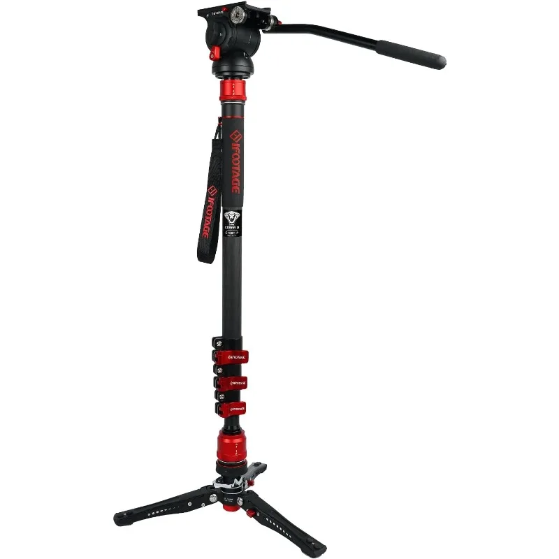 

Cobra 3 Monopod C180F-P with K5S Fluid Head Professional Portable Travel Monopod Kit for