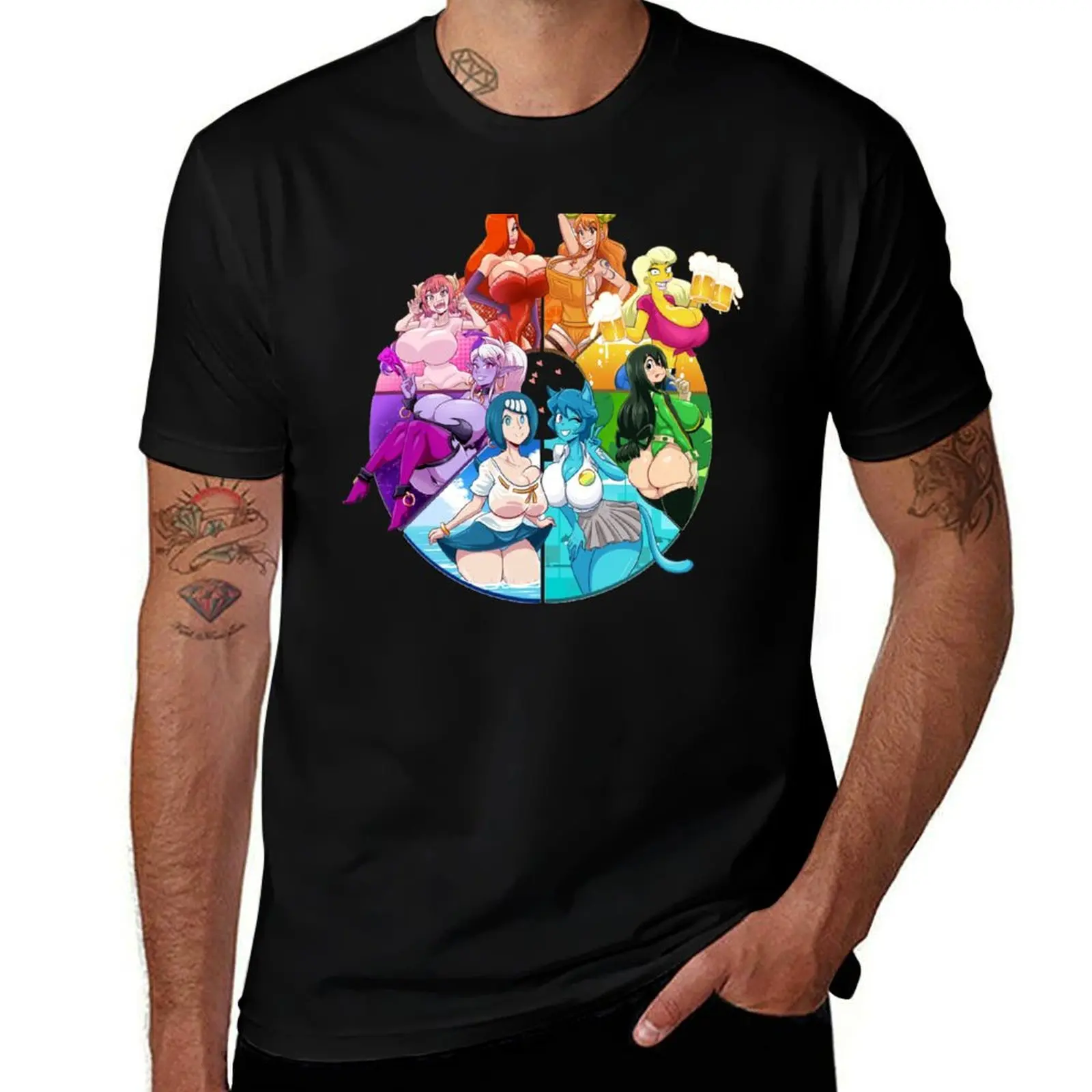 

Anime Cartoon Manga Collaboration T-Shirt man t shirt designer t shirts for man cotton T-shirt