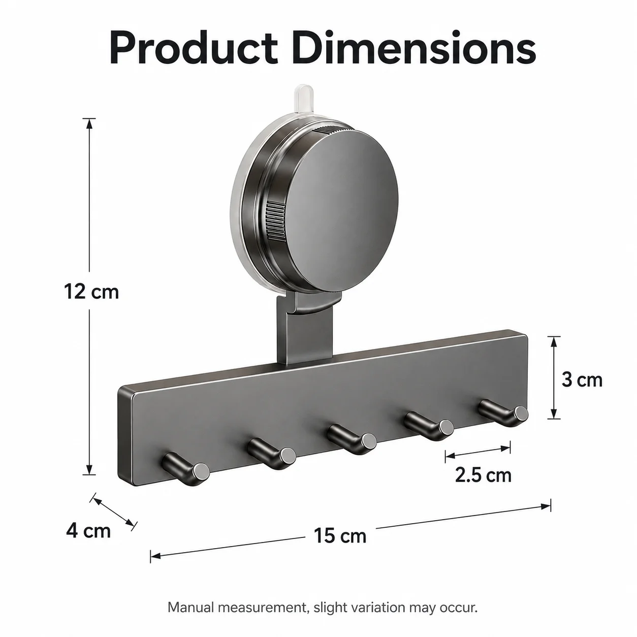Suction Cup Wall Hook Rack No Drilling ABS Waterproof 3/5 Hooks for Kitchen Bathroom Towel Utensil Storage image 6