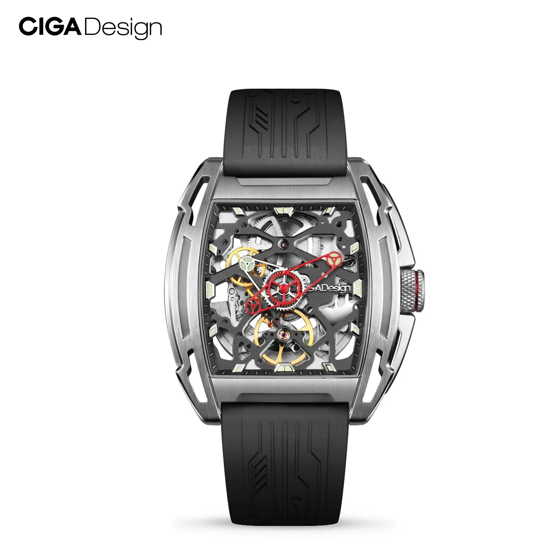 CIGA Design Z Series Automaitc Movement Men Watch Tonneau Luminous Skeleton Mechanical Wristwatch Male Fashion Casual Timepiece