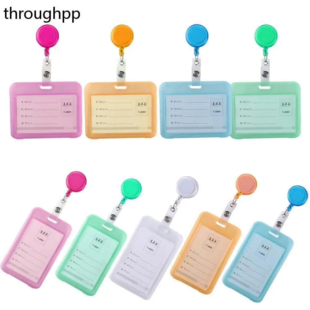 

Waterproof Bus Card Holder Transparent Credit Cards Protector With Keychains School Supplies