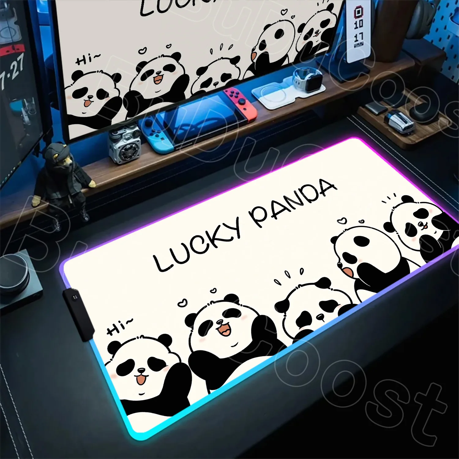 

RGB Desk Mat New Arrivals Cute Cartoon Panda Mousepad Kawaii Gamer Mouse Pad Size for Office Long Table Mat XXL Mice Pad 900X400