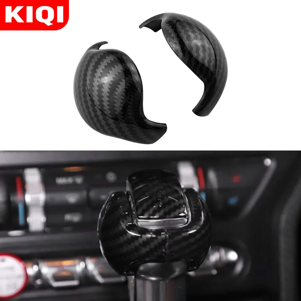 

2Pcs/Set for Ford Mustang 2016-2022 Car Interior Central Gear Shift Head Knob Panel Cover Sticker Trim Carbon Fiber Accessories