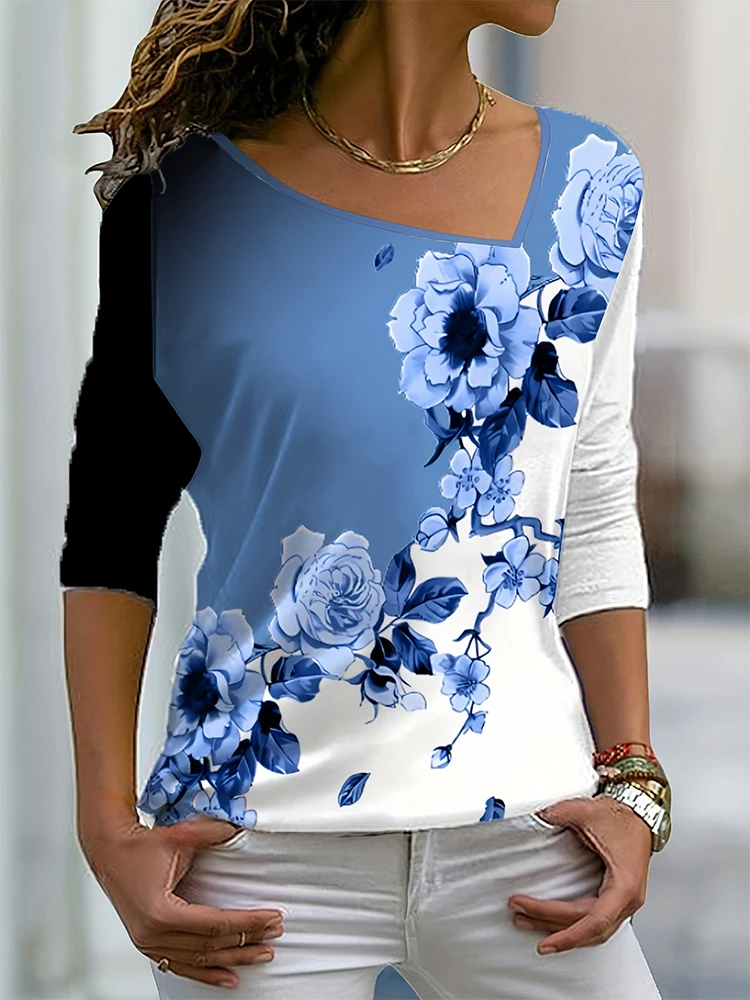 

Женская летняя футболка с длинным рукавом и вырезом лодочкой