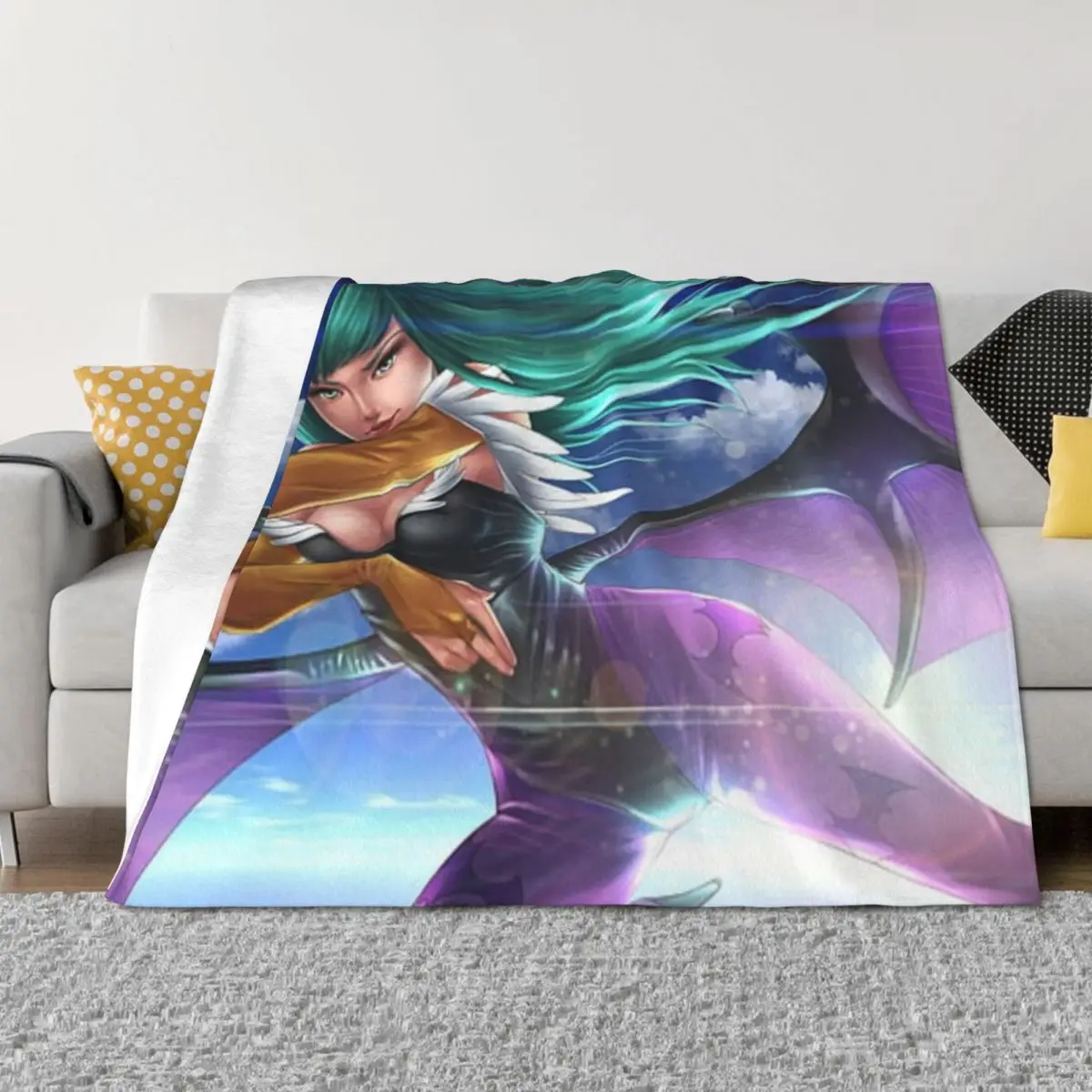 

Cute Morrigan Aensland Throw Blanket Luxury Brand Bed Thermals For Travel Thin Blankets