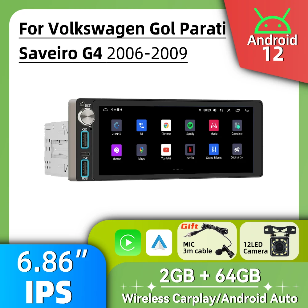 1Din Car Radio Auto…