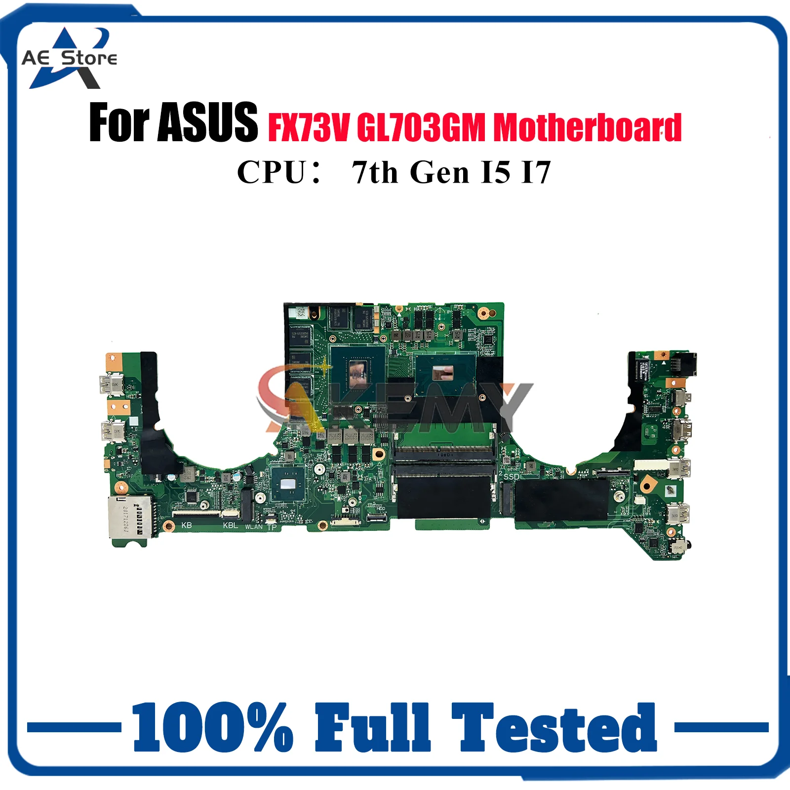 

GL703VM Laptop Motherboard For ASUS ROG Strix GL703V FX73V GL703GM Notebook Mainboard With I5 I7 CPU 100% tests OK fast shipping