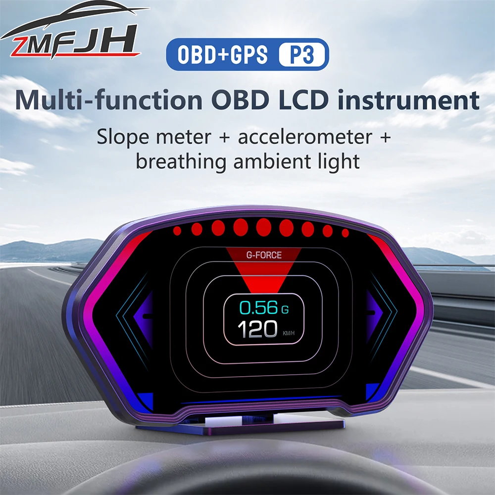 

HUD OBD GPS измеритель наклона автомобильные цифровые датчики OBD проекционный дисплей авто GPS спидометр температура воды напряжение температуры масла