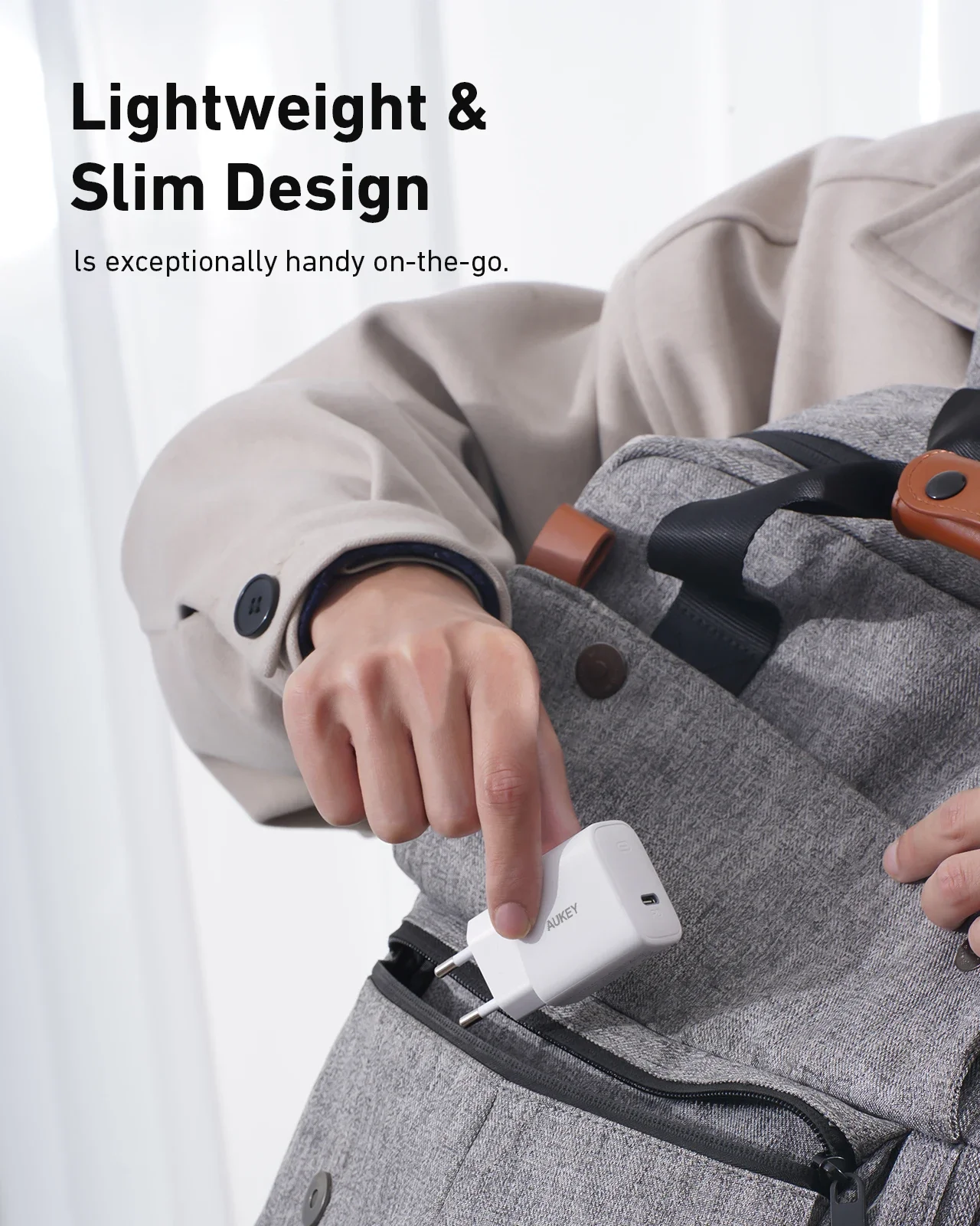 AUKEY PA-F1S سويفت 20 واط USB C شاحن سريع للهاتف طوي التوصيل وتسليم الطاقة 3.0 PD مهايئ شاحن USB C الجدار شاحن