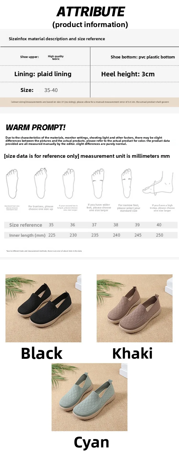 Damen Slip-On Schuhe im Stil von alten Peking-Stoffschuhen, atmungsaktive, gewebte, flache Schuhe, weich, rutschfest, bequem, zum Gehen, für Mütter, lässig, alltagstauglich, leichte Sneaker – Detail 3
