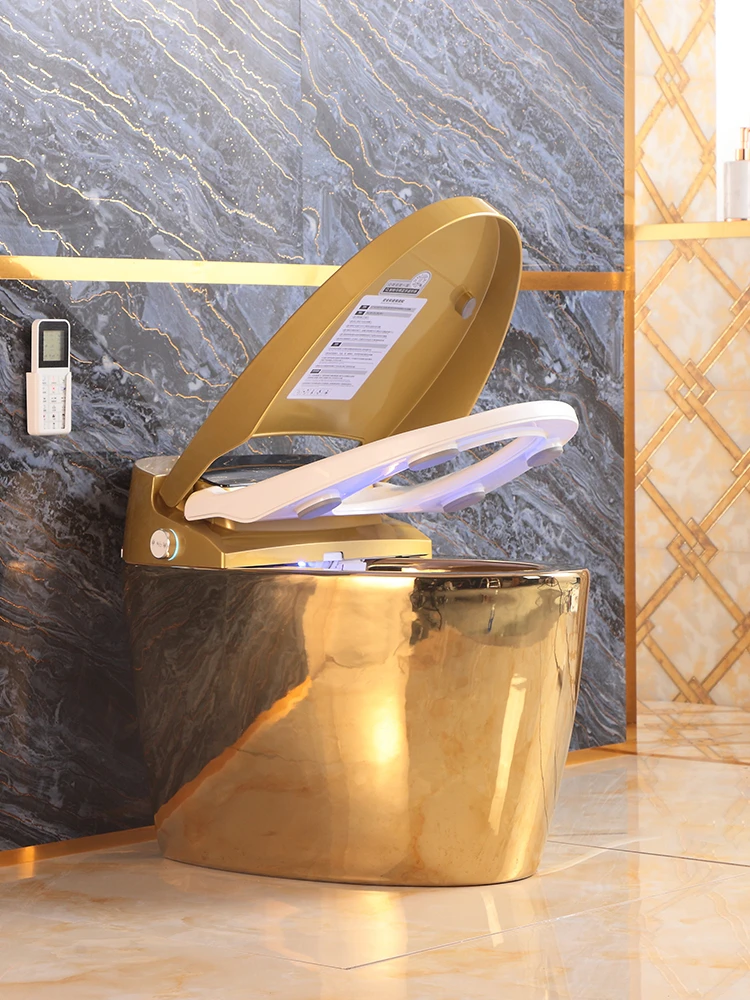 

Gold-plated intelligent toilet, fully automatic and integrated, multi-functional, no water pressure limit, splash proof, luxury