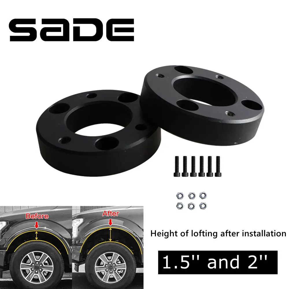 2 PCS Front Leveling Lift Kit For 2004-2019 Ford F150 2WD And 4WD Strut Spacers 1.5\'\' Inch 2\'\' In Suspension Lifts Kits