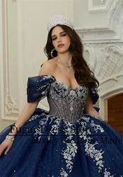 Luxurious Shiny Chiffon Quinceanera Dress Shining Diamond Border  Detachable Bow Ball Gown vestidos de 15quinceañera